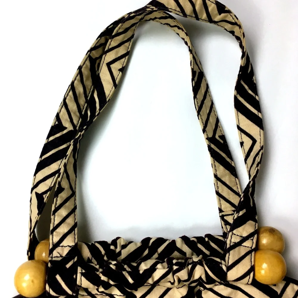 Old Navy Brown/Cream Geometric Fabric Purse